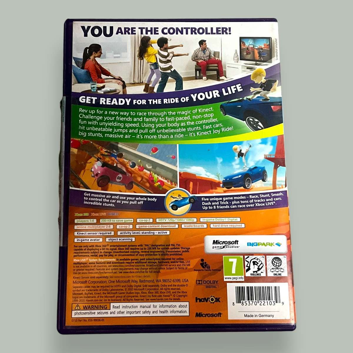 3 x Xbox 360 kinetic games  Kinect Adventures, Kinect Joyride and Kinect Star Wars