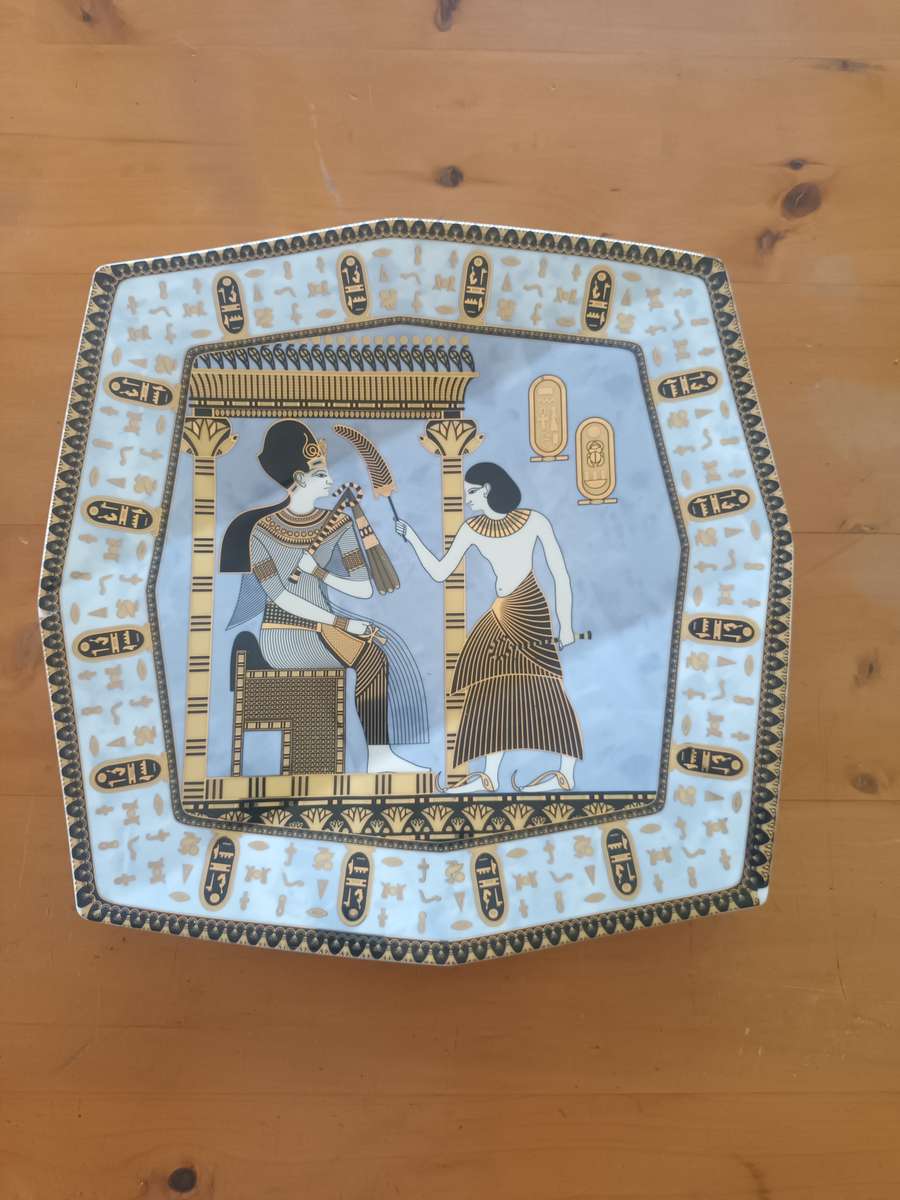 VINTAGE Fathi Mahmoud Egyptian Hand-Painted Ceramic Decorative Plate