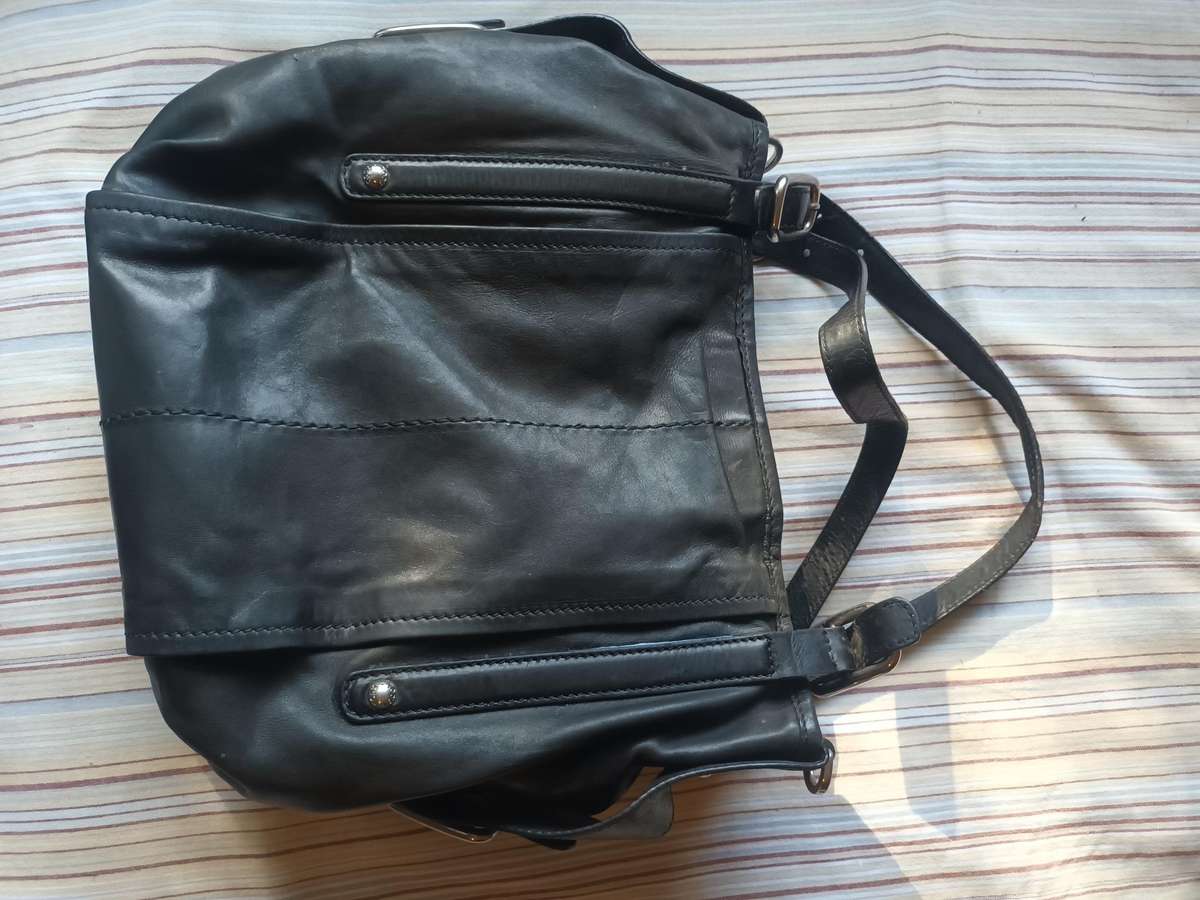 TOD'S Genuine Leather Handbag Black Made In Italy