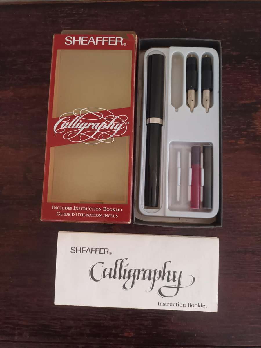 VINTAGE Shaeffer Calligraphy Pen with 2 Tips Italic BMF In Original Package & Instruction Booklet