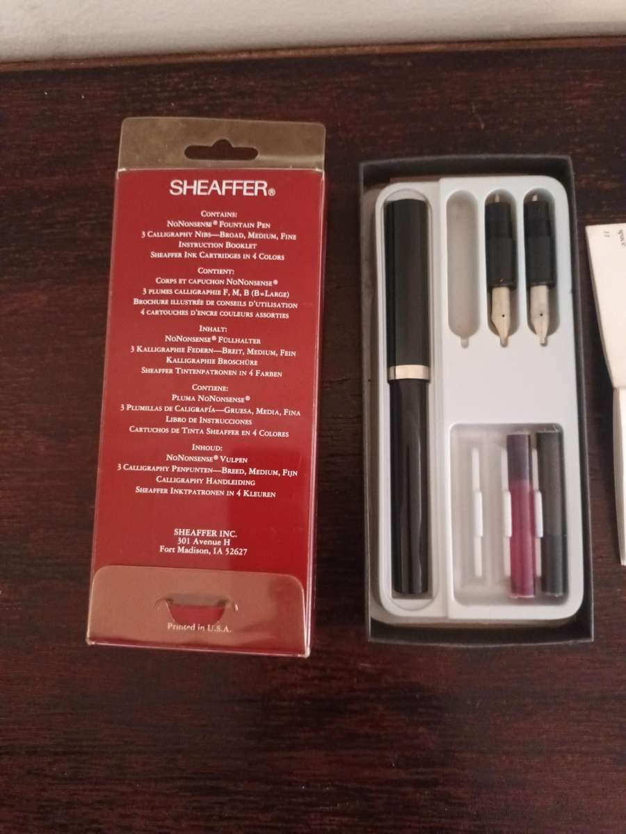 VINTAGE Shaeffer Calligraphy Pen with 2 Tips Italic BMF In Original Package & Instruction Booklet