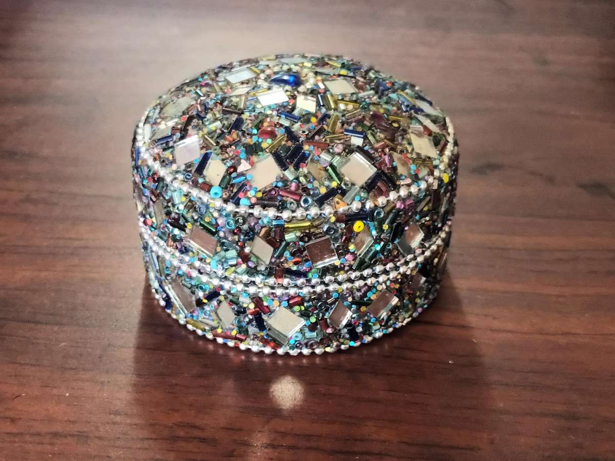 VINTAGE Beaded Trinket Box Set