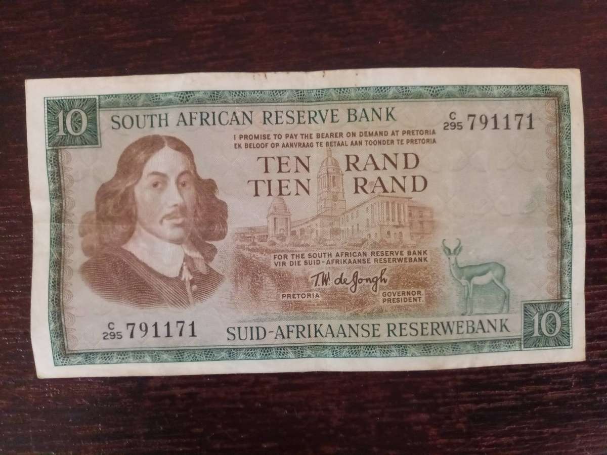 Old South African R10 Banknote TW de Jongh
