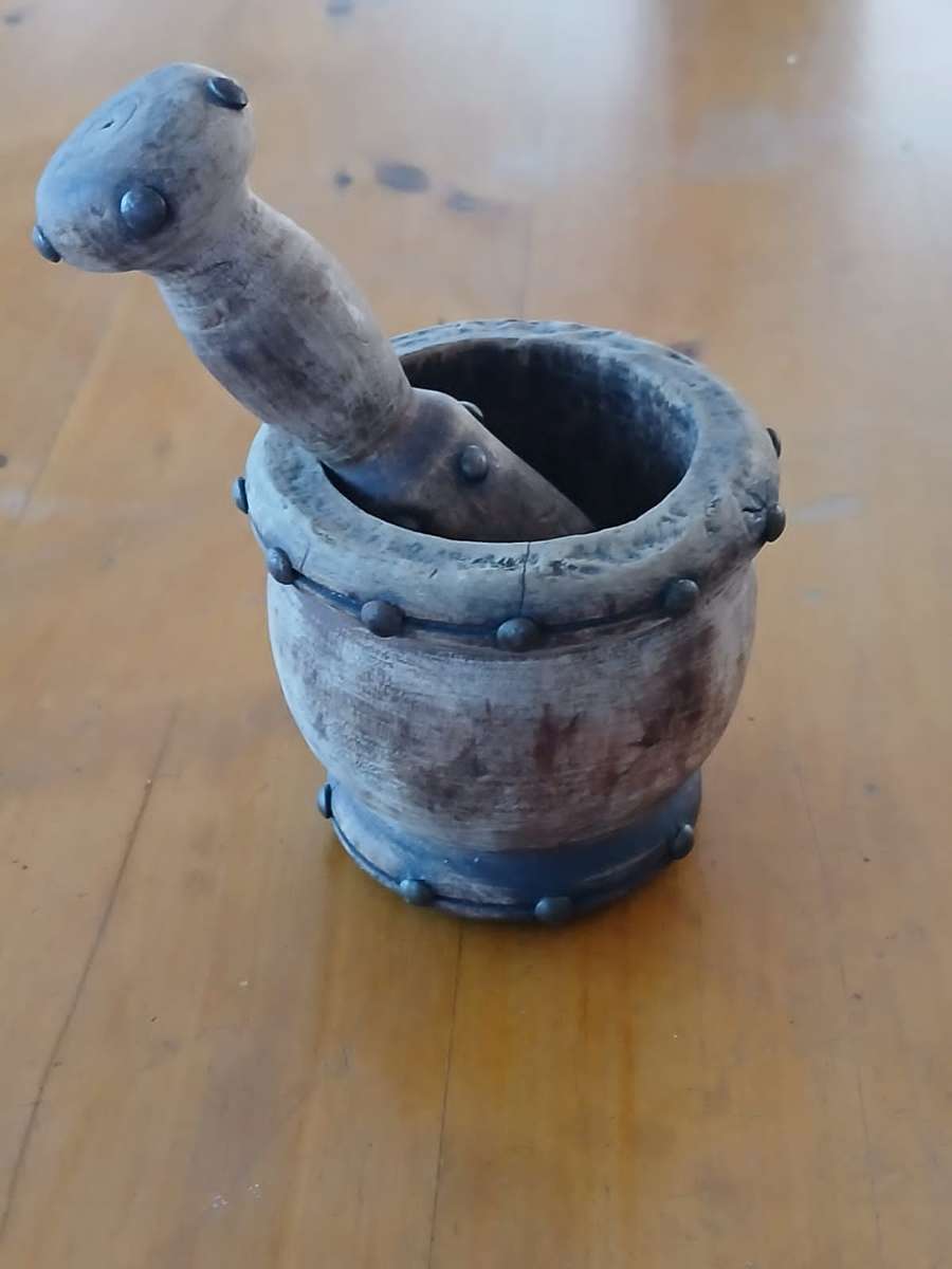 VINTAGE Wooden Mortar And Pestle