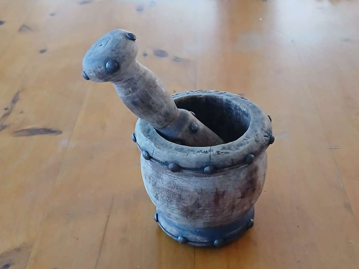 VINTAGE Wooden Mortar And Pestle