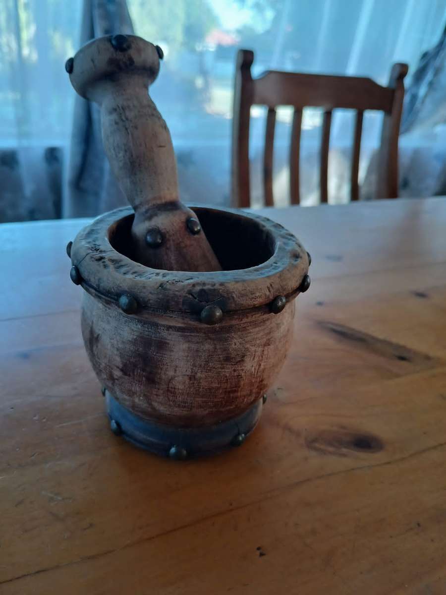 VINTAGE Wooden Mortar And Pestle