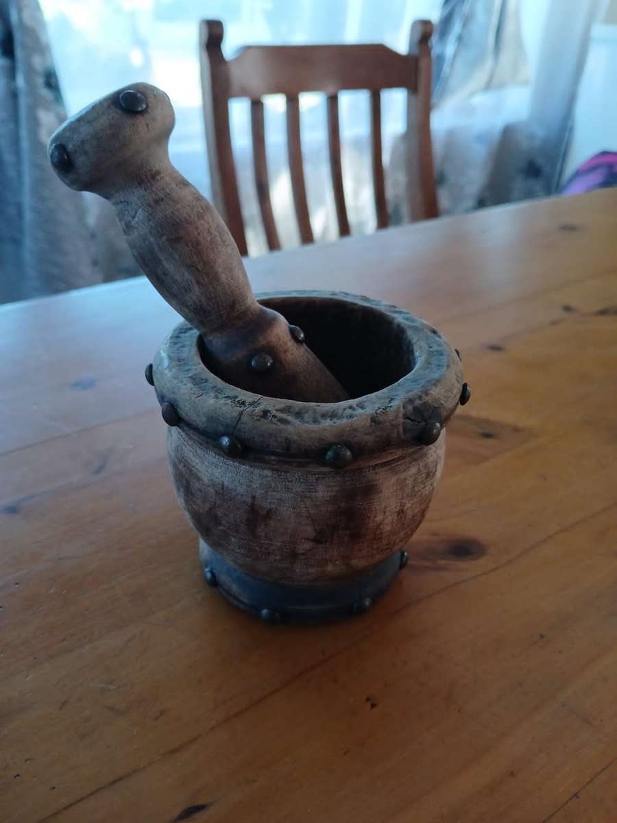 VINTAGE Wooden Mortar And Pestle