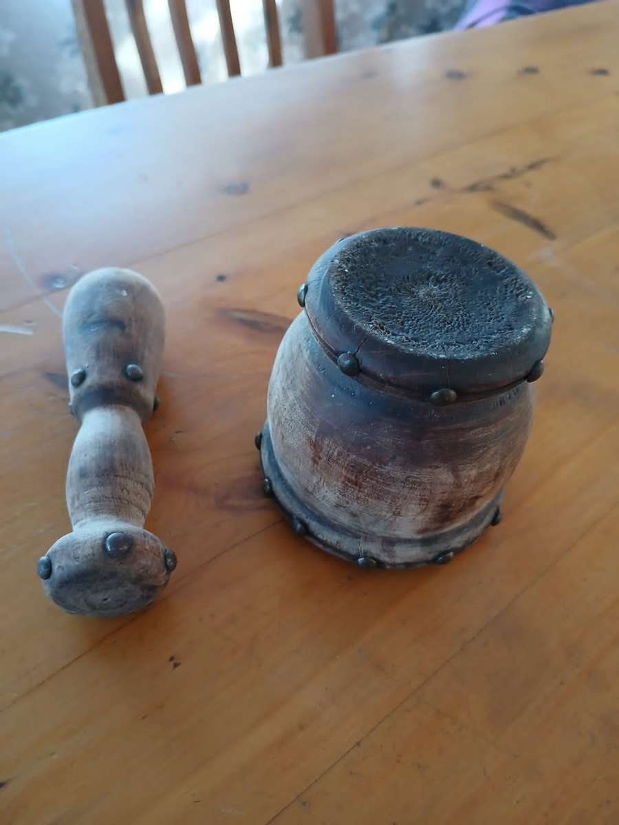VINTAGE Wooden Mortar And Pestle