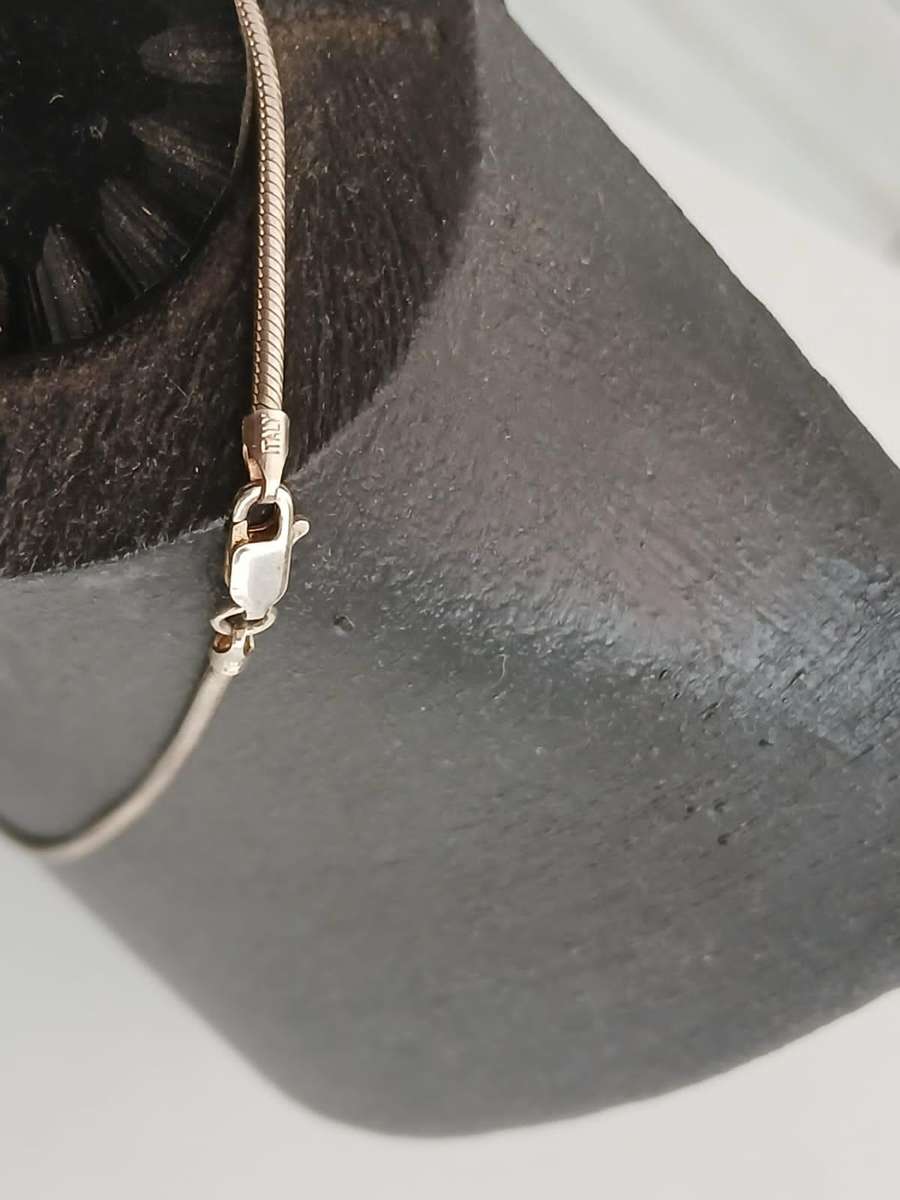 SOLID 925 Sterling Silver Italian Round Snake Chain Necklace Made In Italy