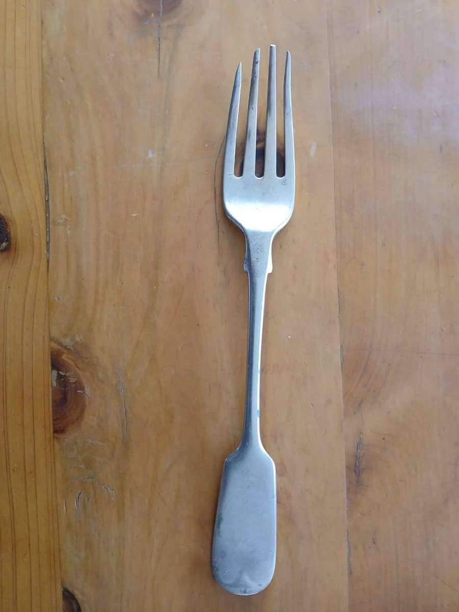 ANTIQUE Solid Silver Fiddle Pattern Table Fork London 1800's