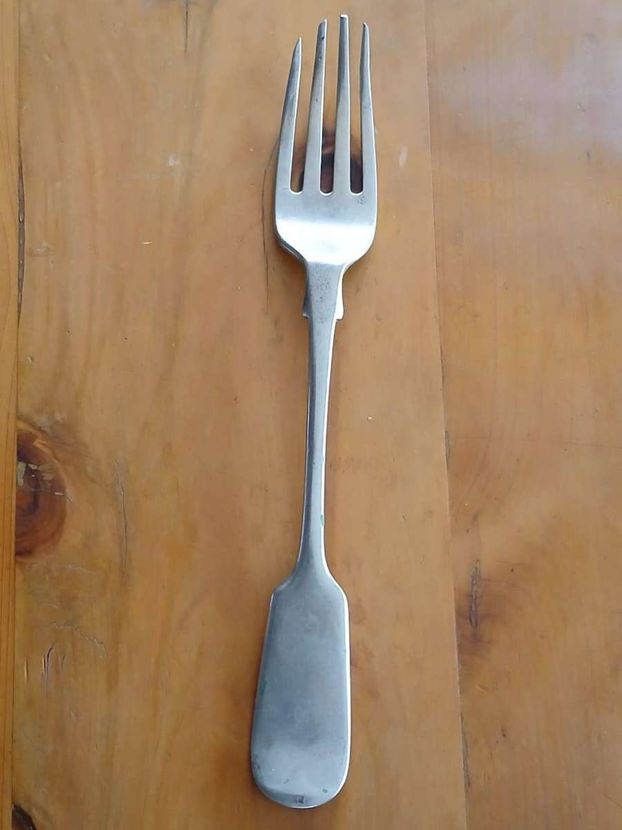 ANTIQUE Solid Silver Fiddle Pattern Table Fork London 1800's