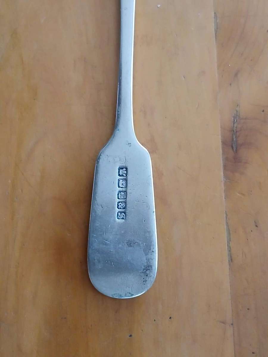 ANTIQUE Solid Silver Fiddle Pattern Table Fork London 1800's