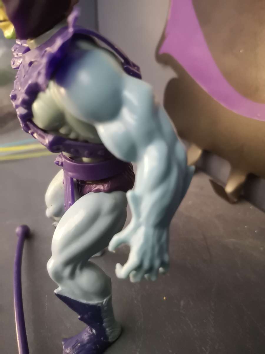 RARE Peach Cheeks Skeletor complete (early 8-back variant), vintage MOTU / He-man action figure