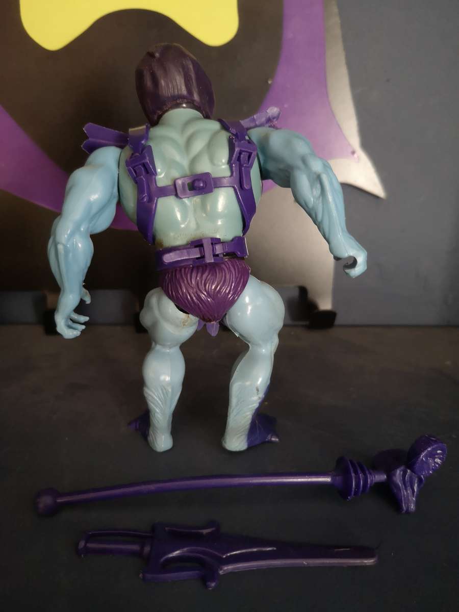 RARE Peach Cheeks Skeletor complete (early 8-back variant), vintage MOTU / He-man action figure