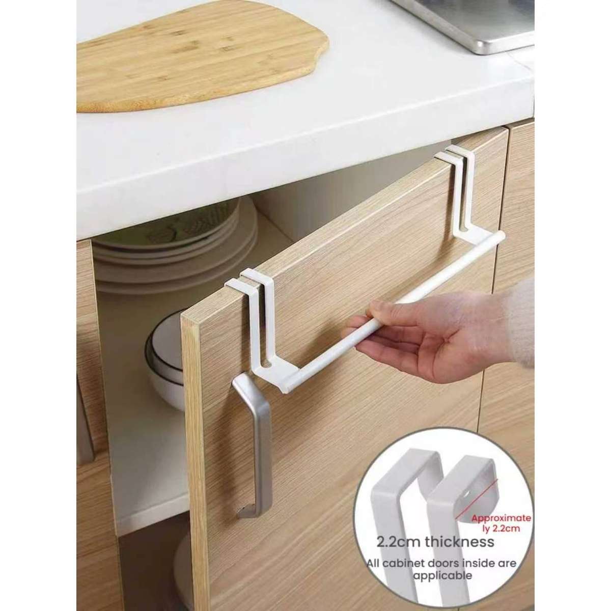 Generic Kitchen Towel Rack Cabinet Door,  Towel Bar Modern Metal Kitchen Storage Over
