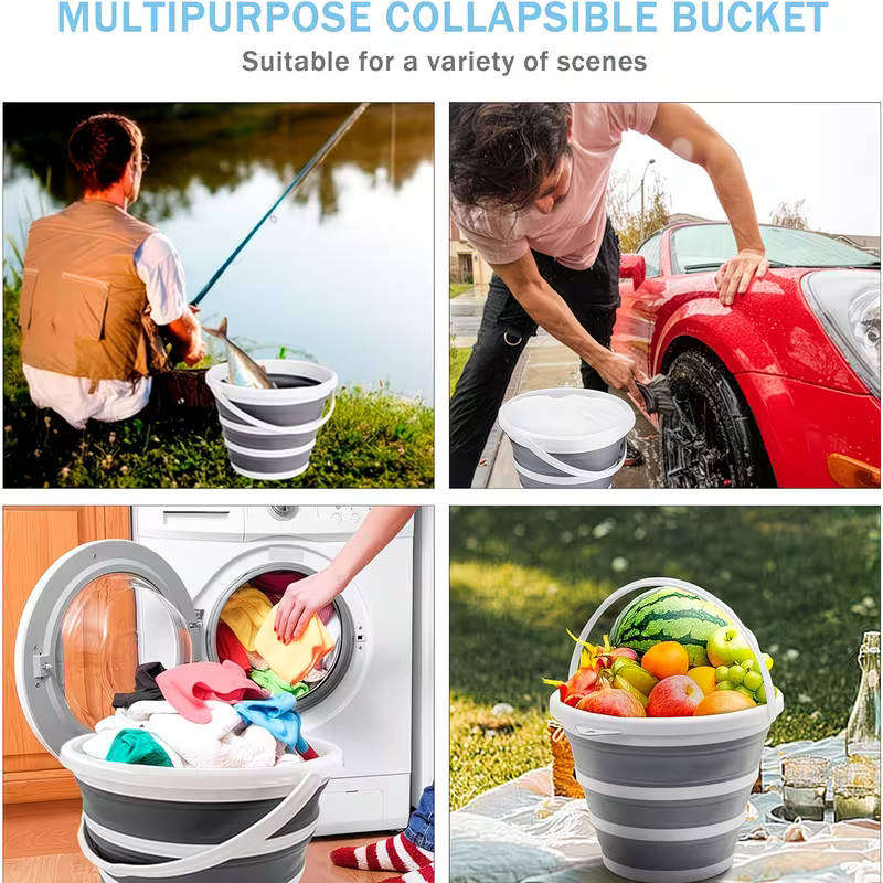 1pcs Collapsible Buckets - 2.6 Gallon (10L) Essential for RV, Garden Cleaning,