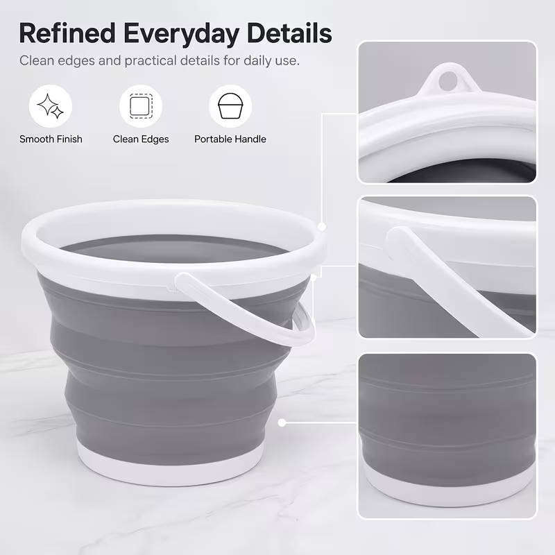 1pcs Collapsible Buckets - 2.6 Gallon (10L) Essential for RV, Garden Cleaning,