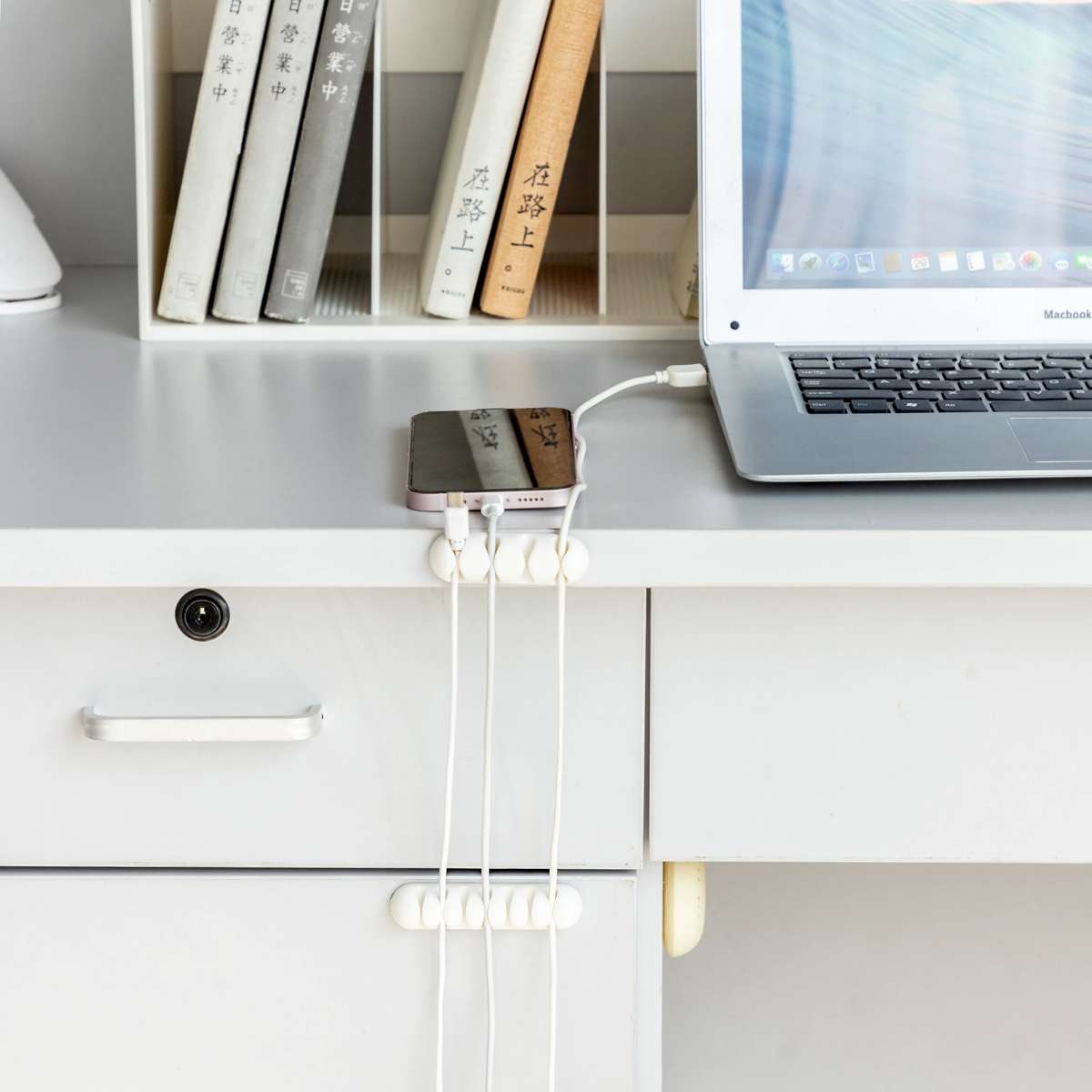 Orico 4 Slot Desktop Cable Clip - Black - white