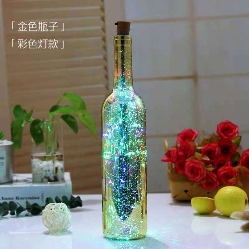 Wine bottle light with cork/ for Christmas / party/ Home Decor
