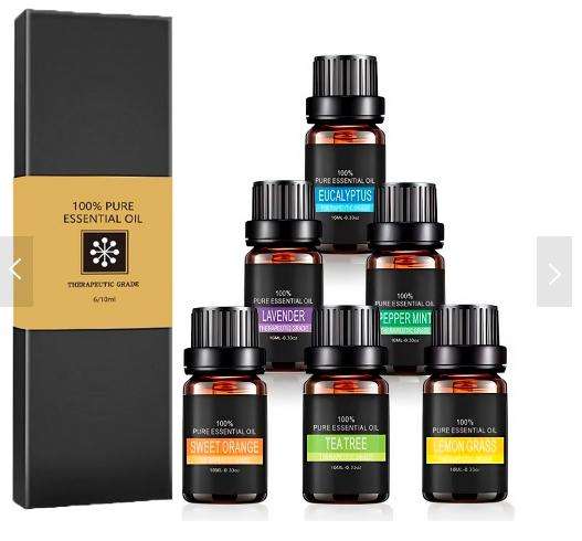 6 PCS Essential Oils Set Pure Aroma Fragrance for Diffuser Humidifier 10ml