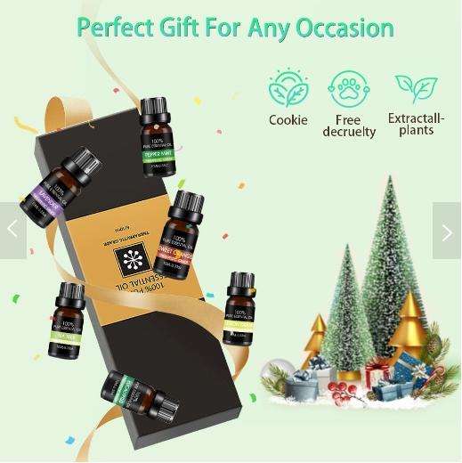 6 PCS Essential Oils Set Pure Aroma Fragrance for Diffuser Humidifier 10ml