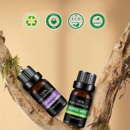 6 PCS Essential Oils Set Pure Aroma Fragrance for Diffuser Humidifier 10ml
