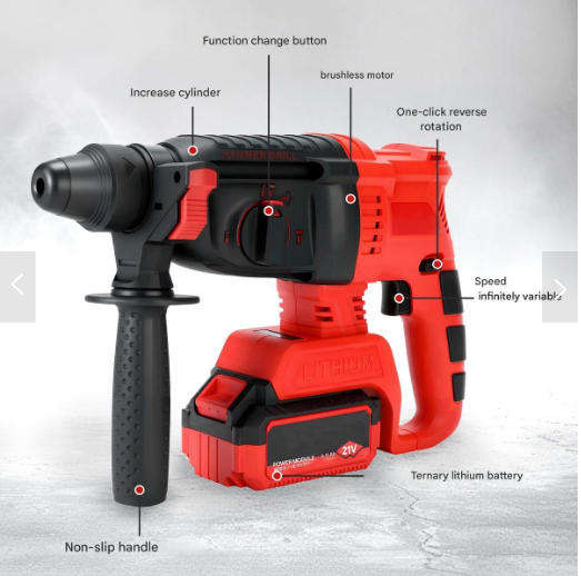 700W Brushless Cordless Rotary hammer Heavy Duty Rotary Hammer Drill