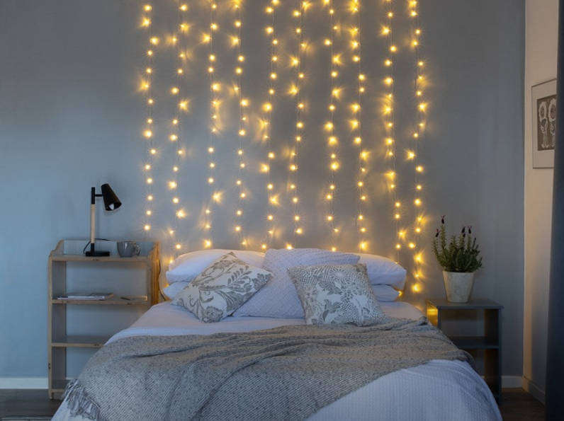 Christmas curtain LED lights White 6*3M