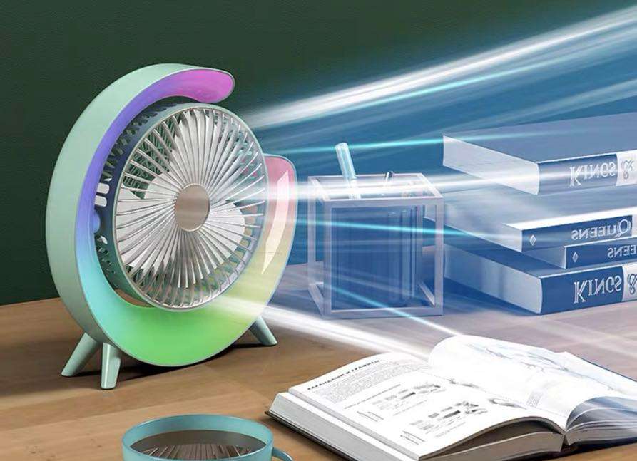 Recharger coloful desktop fan with RGB light
