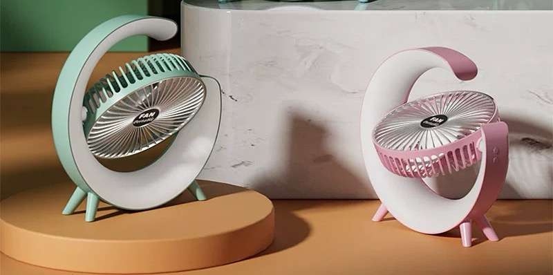 Recharger coloful desktop fan with RGB light