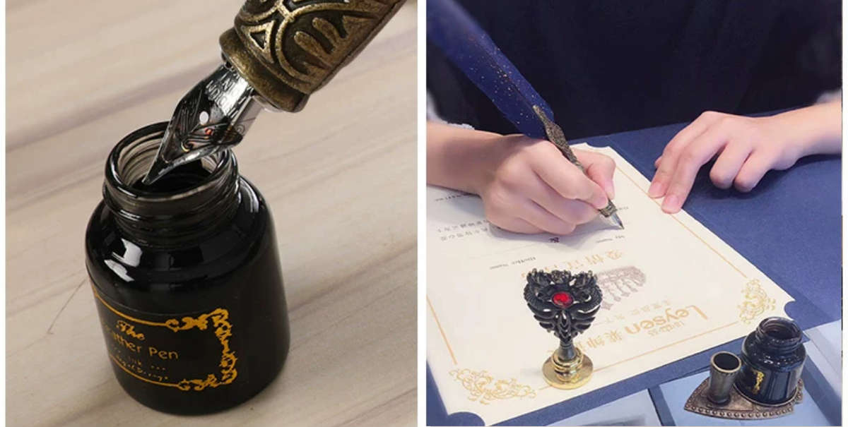 WINE GOLD QUILL PEN ST-5