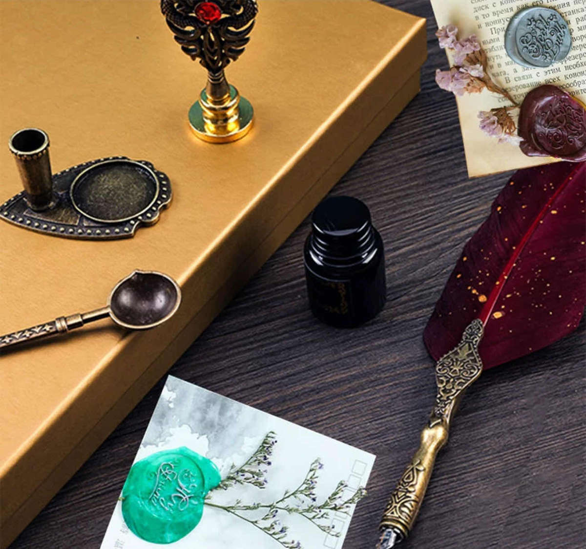 WINE GOLD QUILL PEN ST-5