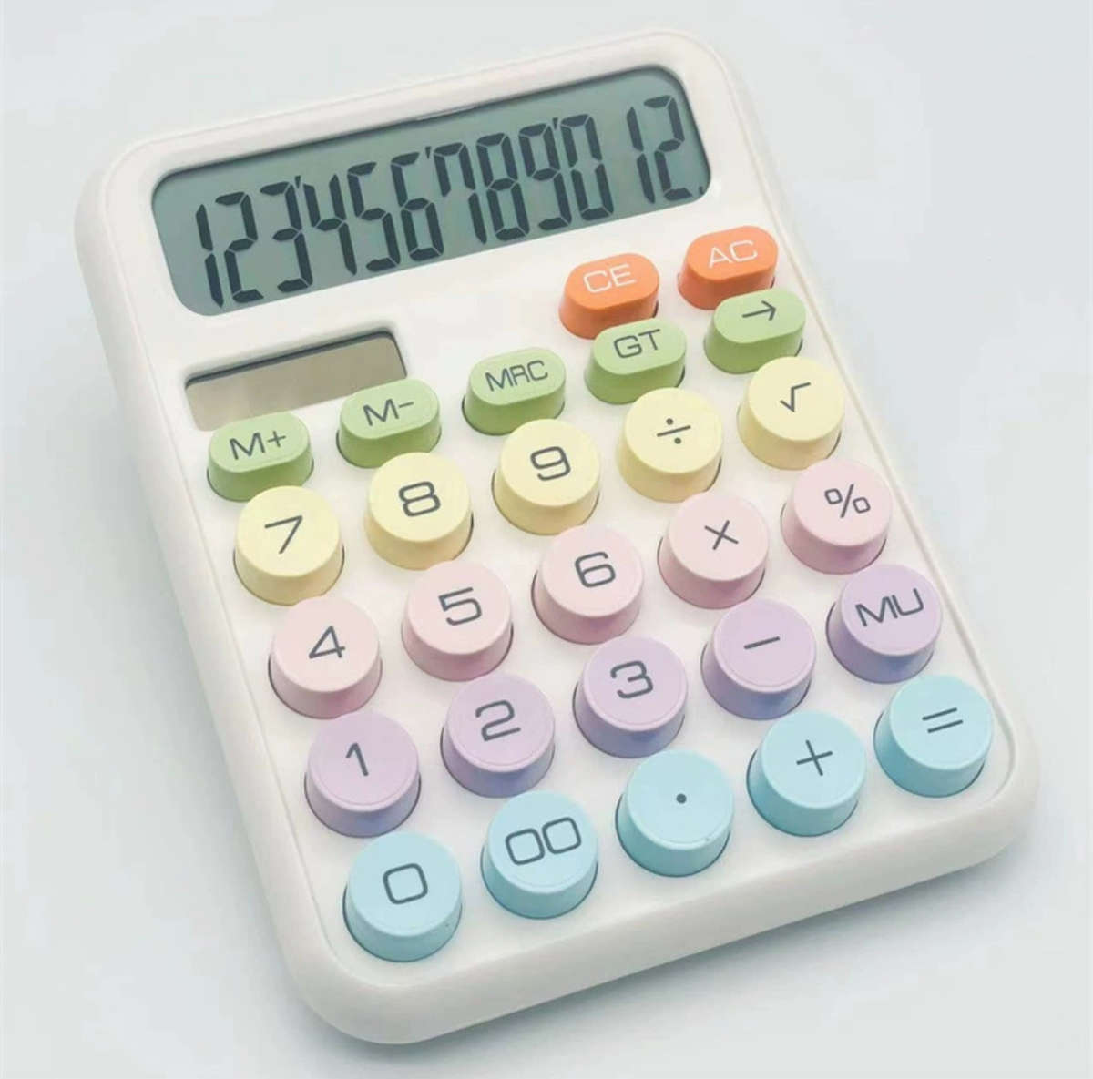 Vibrant Color Mechanical Calculator with LED Display - Efficient Office & Student Essential