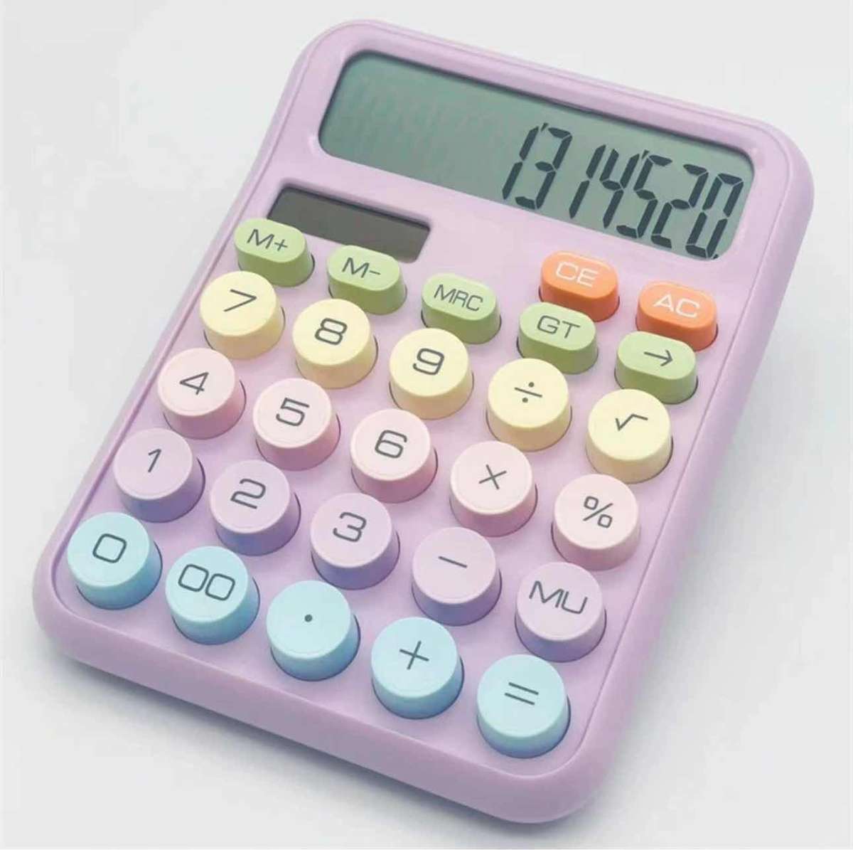 Vibrant Color Mechanical Calculator with LED Display - Efficient Office & Student Essential