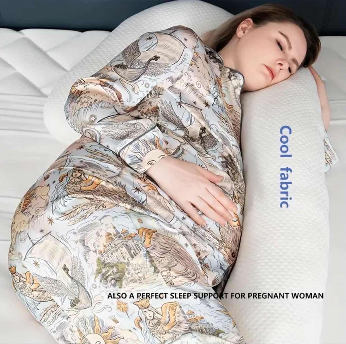 1pc Swan-Shaped Full Body Pillow, 111.76cm Cooling Fabric, Comfort Knit, Soft Pregnant Sleep Pillow,