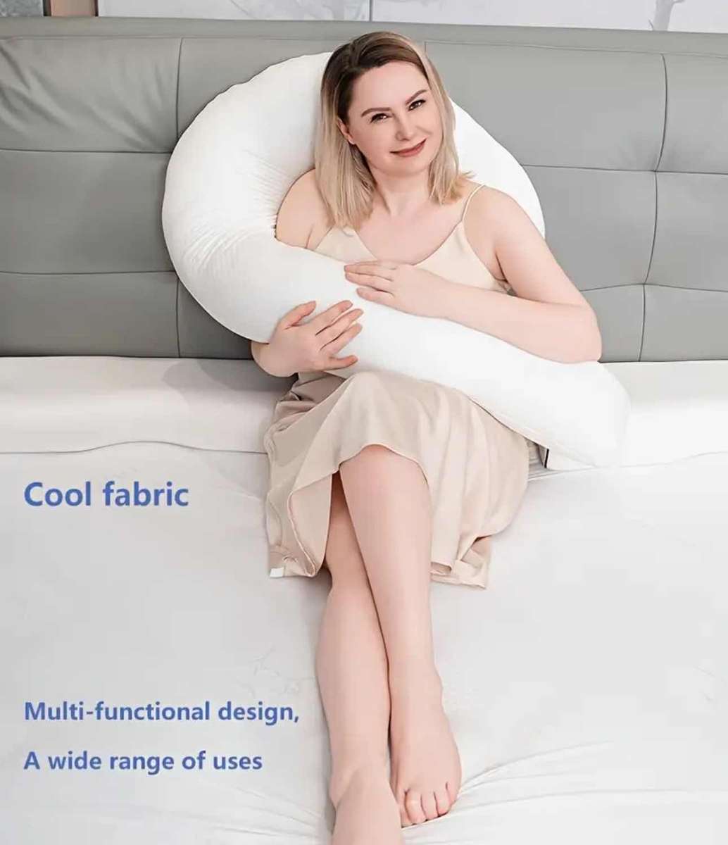 1pc Swan-Shaped Full Body Pillow, 111.76cm Cooling Fabric, Comfort Knit, Soft Pregnant Sleep Pillow,