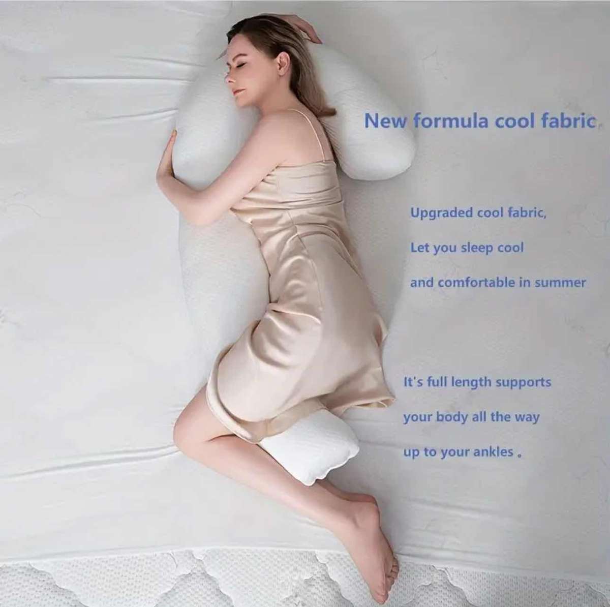 1pc Swan-Shaped Full Body Pillow, 111.76cm Cooling Fabric, Comfort Knit, Soft Pregnant Sleep Pillow,