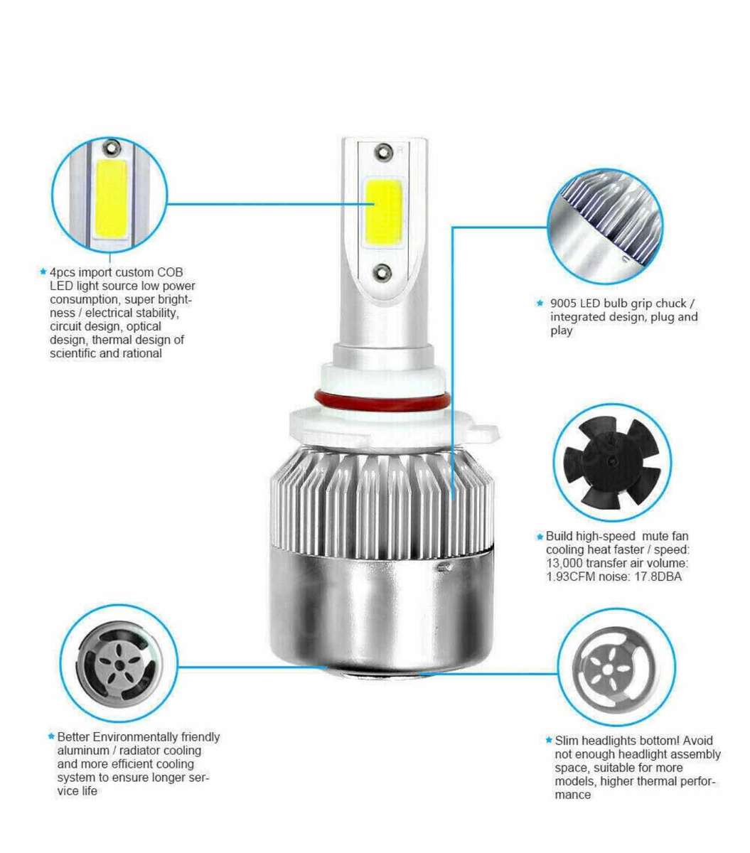 Pair Of 36W C6-9006 Car LED Headlight Bulb