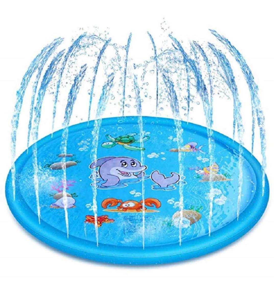 Spray and Splash Kids Outdoor Garden Sprinkle Mat Water Toy - Blue