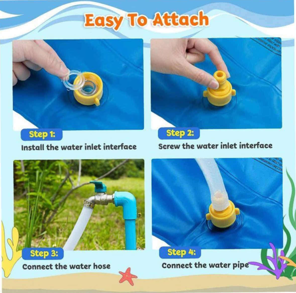 Spray and Splash Kids Outdoor Garden Sprinkle Mat Water Toy - Blue