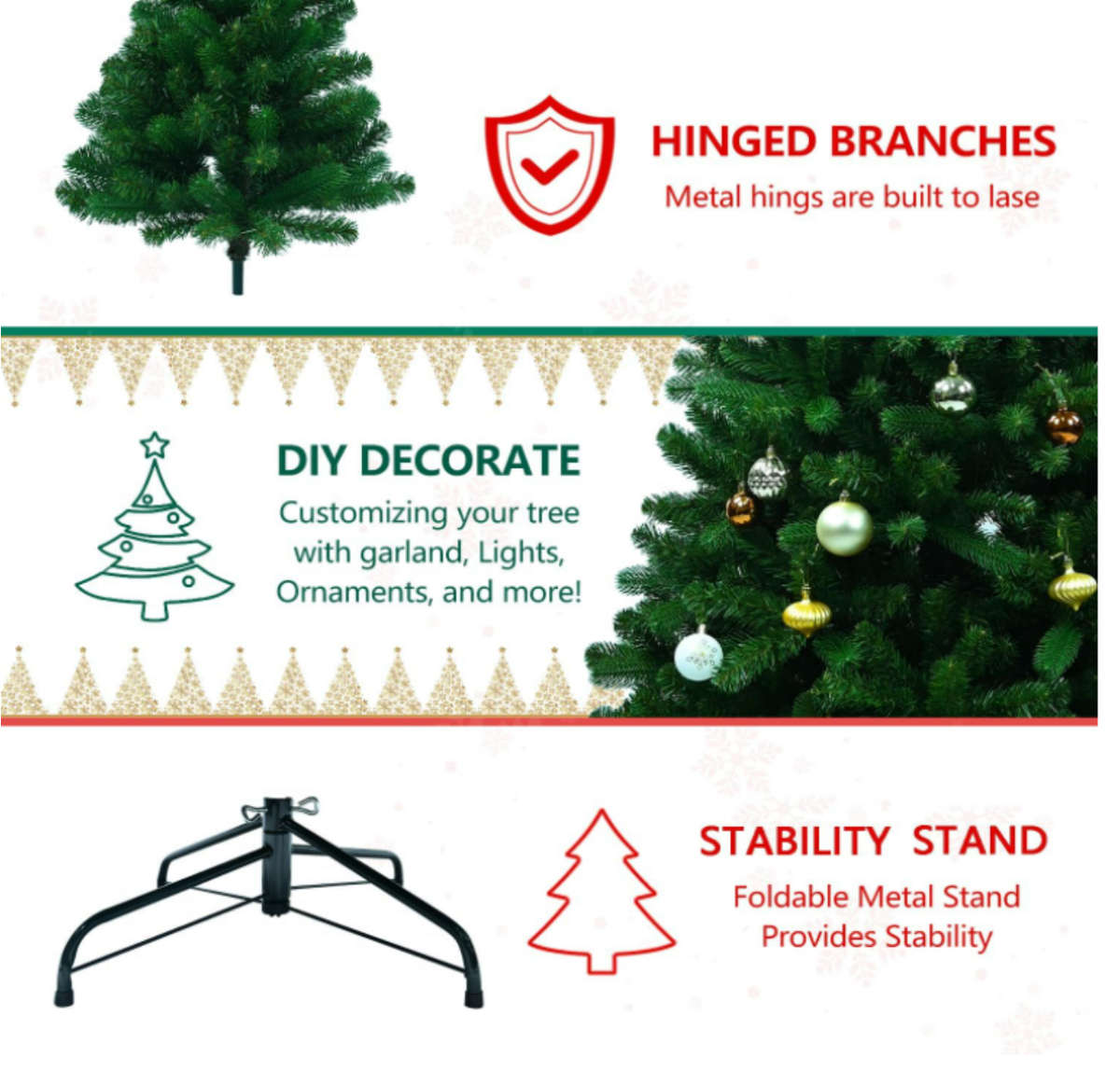 Timeless Evergreen Artificial Christmas Tree - 210 cm