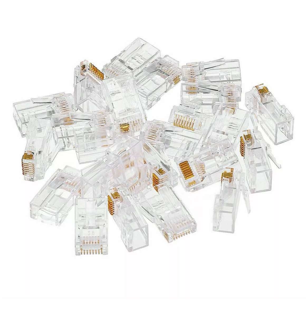 100pcs CAT6 RJ45 Pass Through Modular Plug Network Cable Connector End