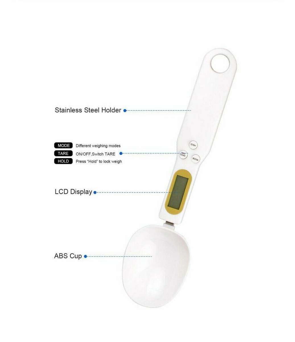 Electronic Measuring Scale Spoon For Grams & Milligrams - White
