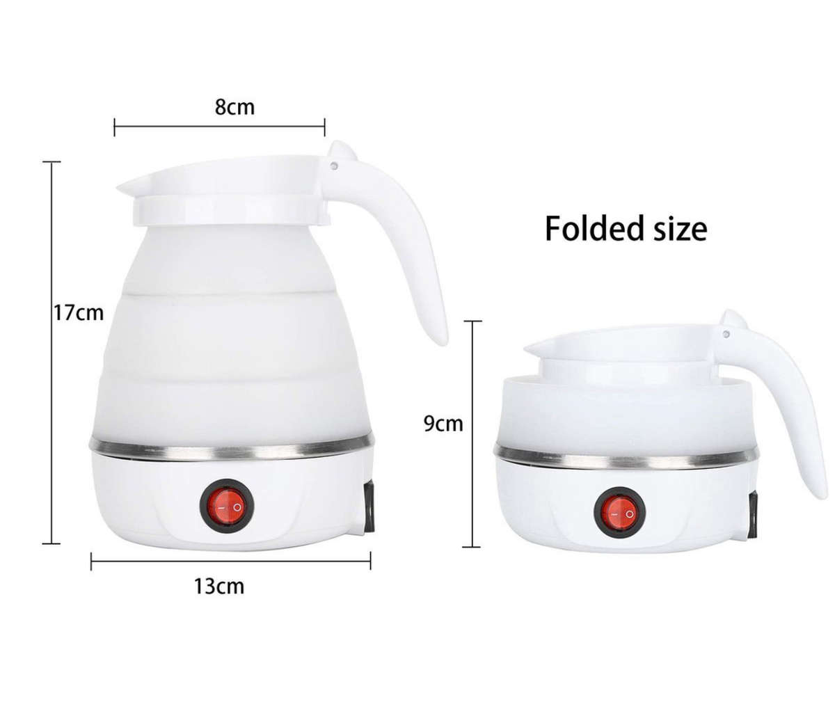 Portable Silicone Collapsible Travel Electric Kettle - White