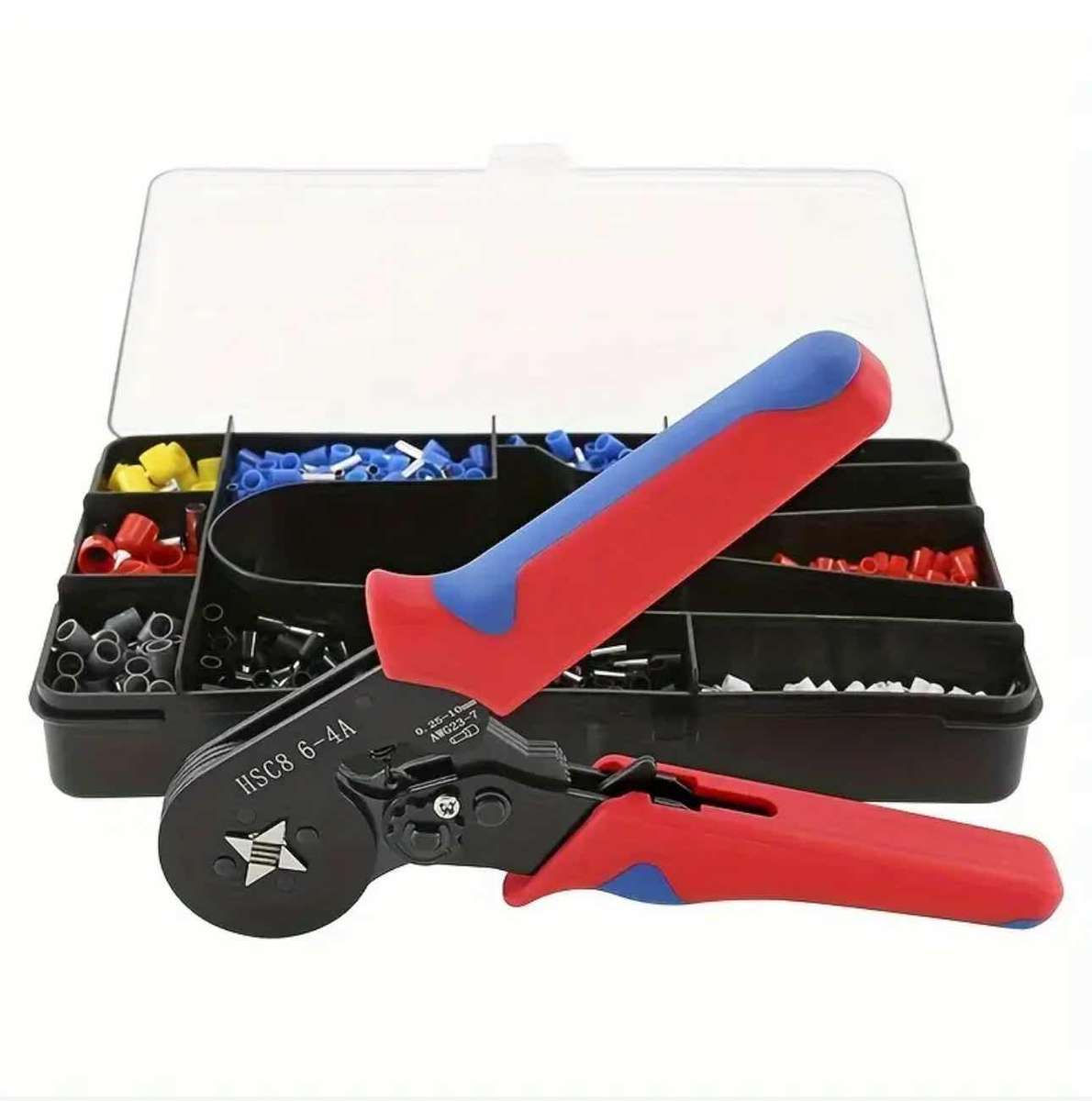 Crimper Plier with 1200 Piece Insulated Uninsulated Wire End Ferrules Set