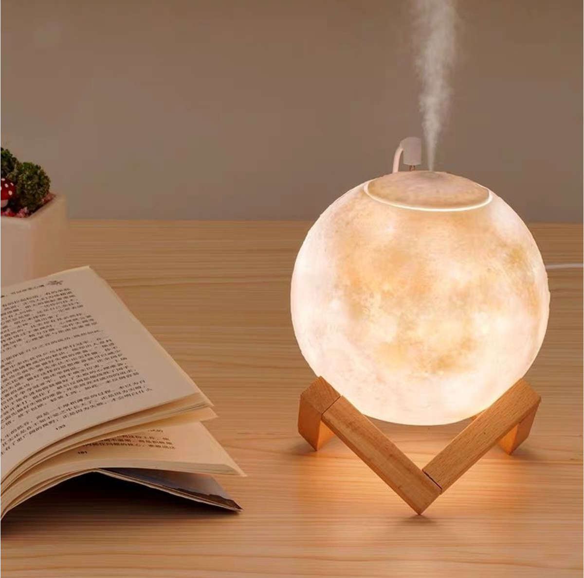 3D Moon Lamp Ultrasonic Humidifier Essential Oil Diffuser with Lamp