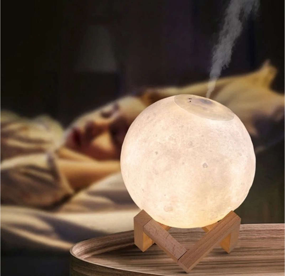 3D Moon Lamp Ultrasonic Humidifier Essential Oil Diffuser with Lamp