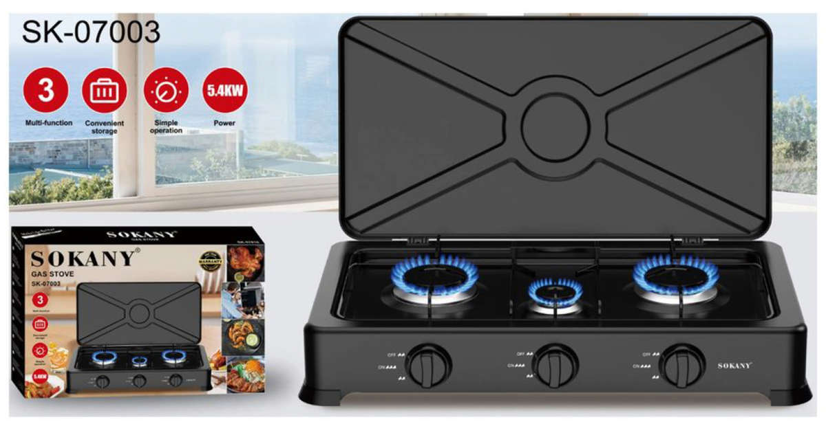 Sokany Gas Stove (3 Burner) - SK-07003