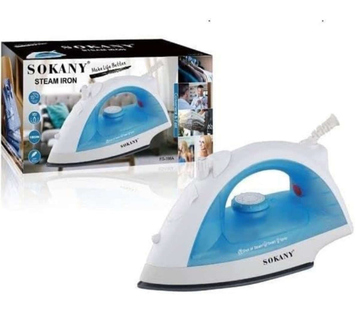 Sokany Ceramic Plate Non-Stick Steam Iron - ES-198A