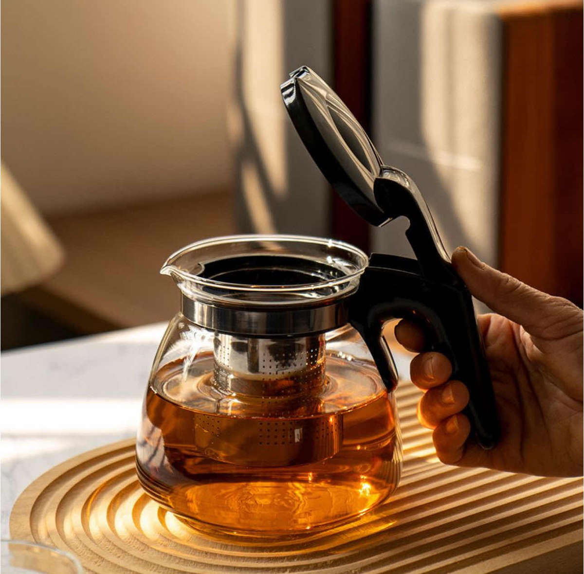 Glass Teapot Tea Cup, Tea Separation Tea Set With Filter Screen